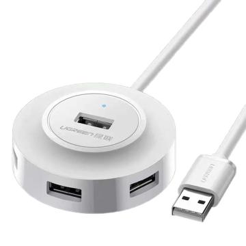绿联 USB2.0HUB集线器4口供电接口 支持大容量移动硬盘 多功能USB适配器 CR106（白色0.5米）