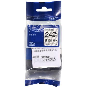 兄弟 标签色带透明底/黑字（强粘性） 24mm TZe-S151