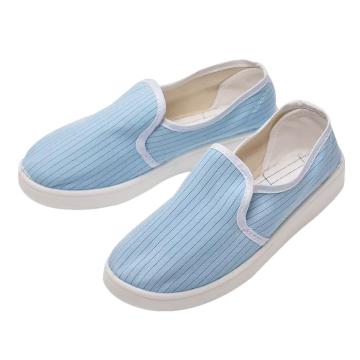 HYJJ 蓝色帆布条纹防静电鞋 PU底 36码 H-3506