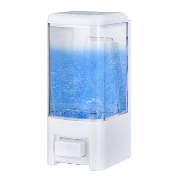 瑞沃 手动皂液器壁挂式免打孔洗手液盒500ml V-8101白色