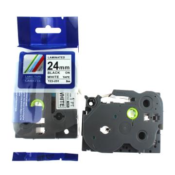 普贴 标签色带，白底黑字 宽度24mmTZ2－251 适用于兄弟ＴＺ系列标签机 TZ2－251