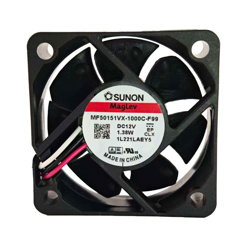建准 散热风机黑色塑料边框、黑色塑料扇叶、DC风机、含油导线、电压12V MF50151VX-1000C-F99