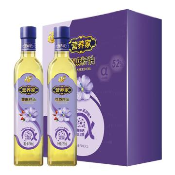 福临门 营养家中粮出品（一件代发） 亚麻籽油礼盒 750ml*2