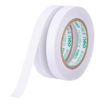 deli/得力 高粘性棉纸双面胶带12mm*10y*80um(白色)(1卷/袋) 30435/10卷/包