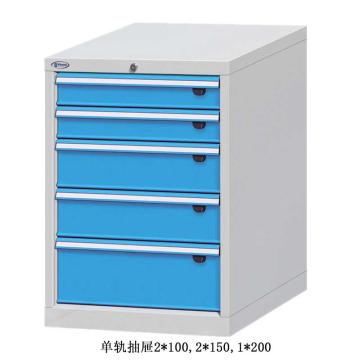 位邦 工具柜，尺寸(mm):564×600×800，灰色，抽屉蓝色，单轨抽屉，5个抽屉 75.5608.12
