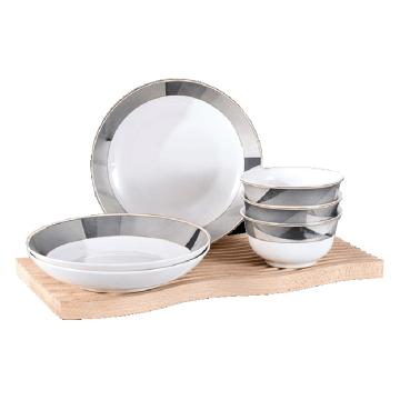 康宁餐具 6件套B，素颜系列CB-SYXL6B-HP/KZ 规 格：4.5寸饭碗×3/8.0寸汤盘×3 CB-SYXL6B-HP/KZ