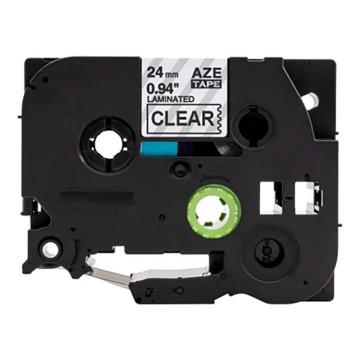 功成狮 标签色带，AZE-151GCDY0261 宽度24mm 透明底黑字，适用于兄弟ＴＺ系列标签机 GCDY0261