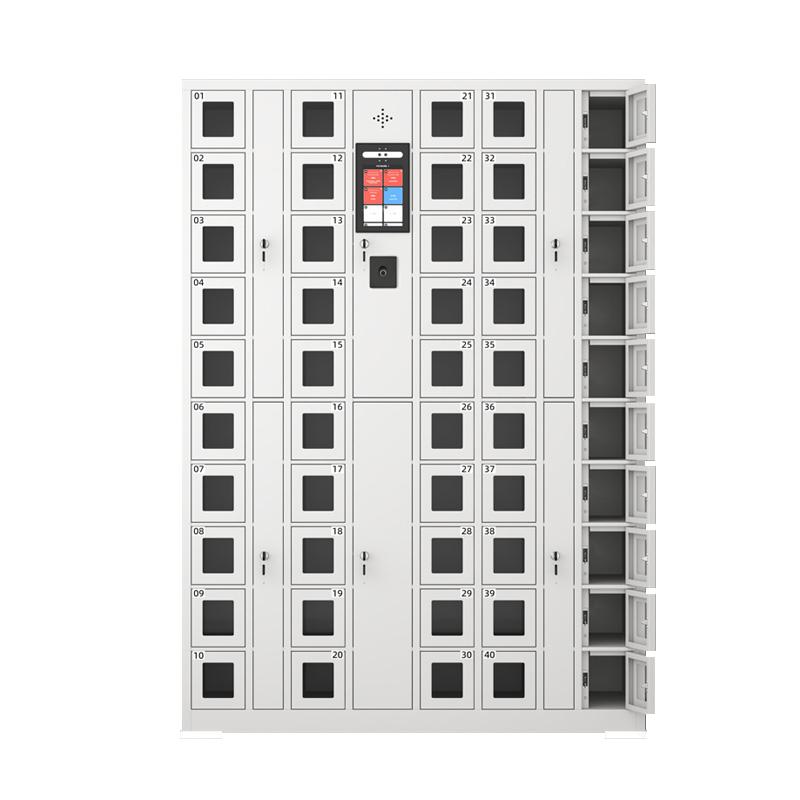 京图尚冠 智能手机柜50门人脸识别+指纹灰白色1275*300*1800mm TD556