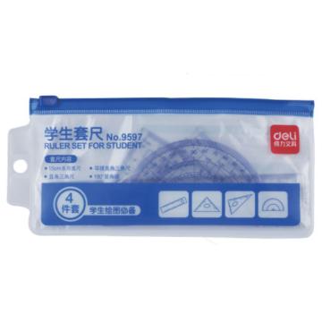 deli/得力 学生套尺透明色 9597