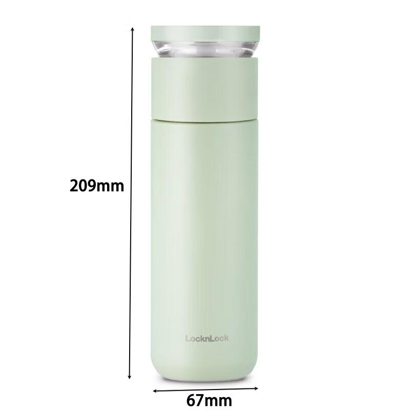 乐扣乐扣 LOCK&LOCK 心仪茶水分离保温杯（可定制logo）绿色/316不锈钢/440ml LHC4285MIT