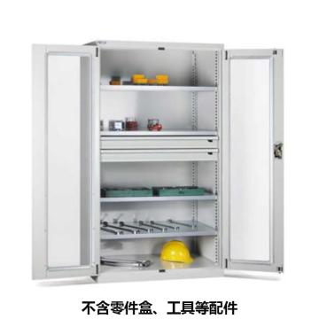 Vbang 储物柜，1023×550×1800mm，灰色，对开玻璃门柜，4层层板，2抽屉 77.6412.01