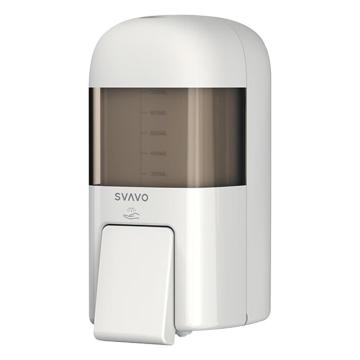 瑞沃 高端皂液器卫生间手动按压洗手机700ml 喷雾款 ZM-053F白色+透明茶