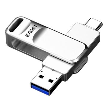 忆捷 U盘Type-C USB3.0 双接口手机电脑多用车载旋转金属优盘 CF20-128G