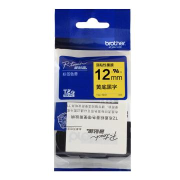 兄弟 标签色带黄底/黑字（强粘性）12mm TZe- S631