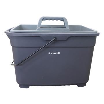 Raxwell 可叠放保洁多功能清洁桶+手提清洁工具篮深灰色 RJTR0008