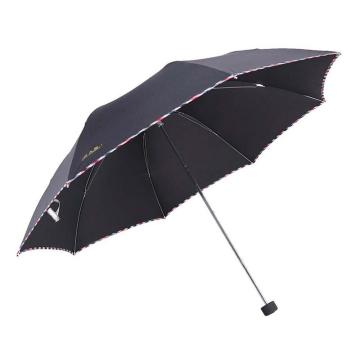 TIANTANG/天堂 晴雨伞藏青折叠加大雨伞拒水一甩干商务伞57cm*8k 307E黑色