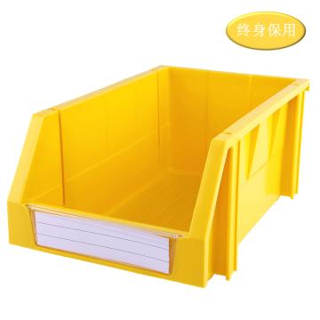 Raxwell 组立背挂斜口盒TK003，外尺寸D×W×H(mm):340×200×155，全新料，黄色(标签牌1+标签纸1+立柱4) RHSS4516
