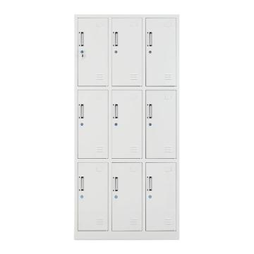 HiBoss 员工柜储物柜铁皮柜存包柜鞋柜碗柜九门更衣柜850*420*1800mm GJSP-88