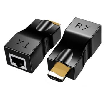 创乘 HDMI延长器网线HDMI延长器（发射端+接收端套装）30米 黑色 CT152TRX
