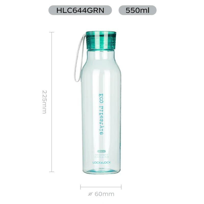乐扣乐扣 LOCK&LOCK 运动 塑料水杯 HLC644GRN-COH容量：550ml 箱规：18个/箱 材质：食品级PC材质 HLC644GRN-OCH绿色