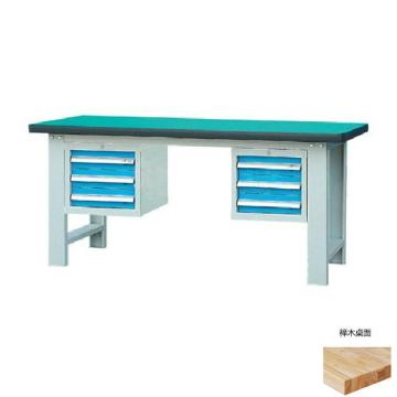 锐德 50mm榉木桌面双吊3抽柜重型工作桌1500W×750D×800H，载重:1000kg，不含安装 RD1502DJ