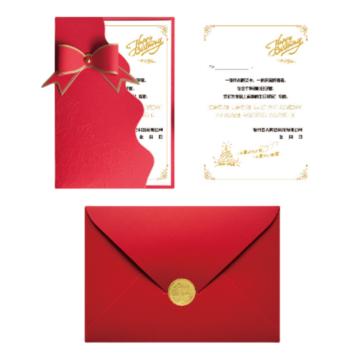 功成狮 节日贺卡红卡+信封10份装 外壳124×183mm 内页117×178mm 信封140×200mm 1套 GFUD0775