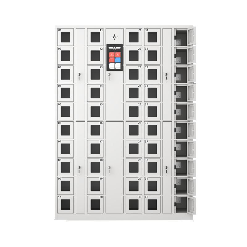 京图尚冠 智能手机柜50门可充电人脸识别灰白色1275*400*1800mm TD540