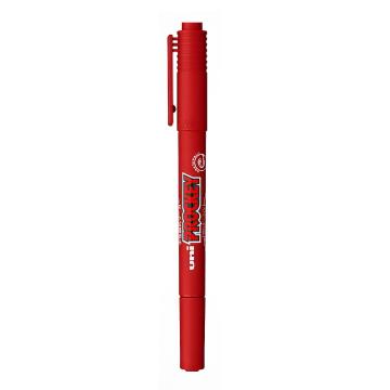 UNI 三菱水性小双头记号笔细0.4mm粗0.9mm(10支/盒) PM-120T红色