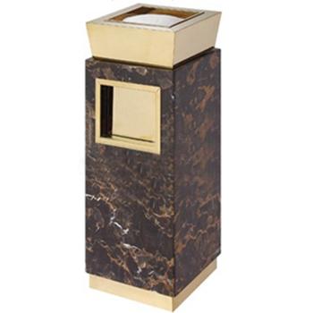 康邦洁 座地烟灰桶黑金花 钛金 大理石 30*30*70cm DM-9403