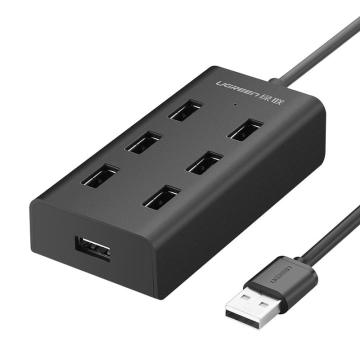 UGREEN USB2.0HUB分线器7口拓展坞 CR130 30372（黑 0.5米）