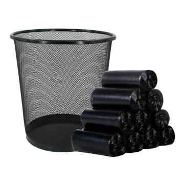 Raxwell 办公室家用垃圾桶垃圾袋套装金属网状垃圾桶10L×1个+45×55垃圾袋黑色×10卷 ） RJRA2484