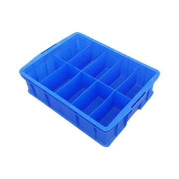 英达斯贝克 塑料固定式分格周转箱外尺寸:565×420×155mm 570十格箱-蓝色