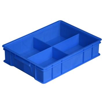 Raxwell 固定分格周转箱中号4格，370×275×85mm，蓝色 RHSS4388