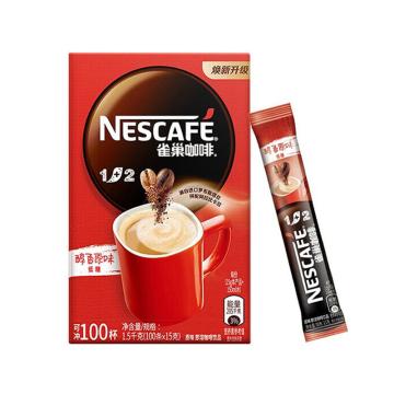 nestle 冲调饮品 咖啡 1+2原味，15g*100条 盒装