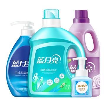 蓝月亮 洗衣套装除菌去味洗衣液2kg+手洗专用洗衣液500g+绿色柔顺剂2kg+泡沫抑菌洗手液255g 80001956