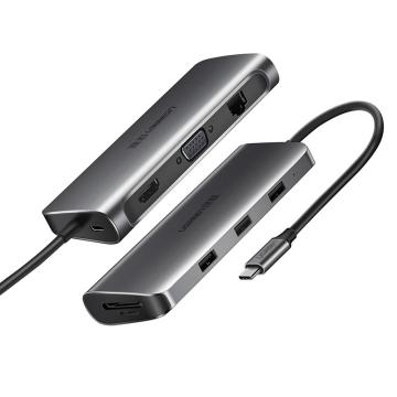 绿联 扩展坞USB-C转HDMI VGA转换器 9合1 40873