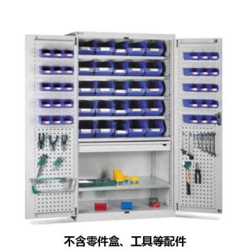 位邦 储物柜1023×550×1800mm，灰色，对开钢门柜，6层层板，门上带挂板，1抽屉 77.6611.01
