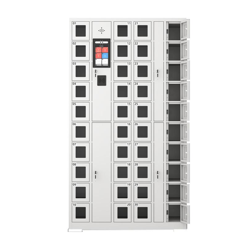 京图尚冠 智能手机柜40门人脸识别+刷卡灰白色1000*300*1800mm TD579
