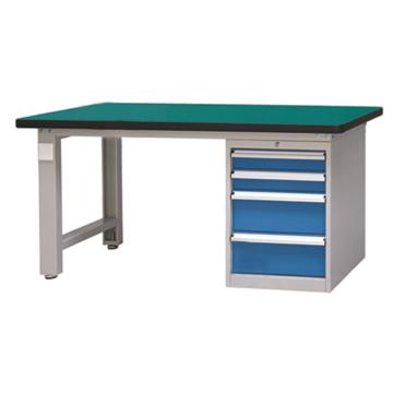 信高 重型工作台，1.8m 灰蓝 承载1吨 台面厚40mm (带4抽屉抽屉承载100kg) E-XBG1875