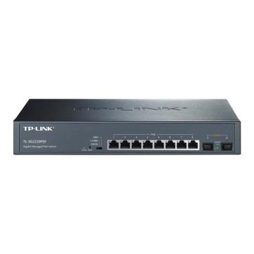 TP-LINK/普联 交换机全千兆云管理PoE交换机 8个千兆POE口 2个千兆SFP光口 TL-SG2210PEF