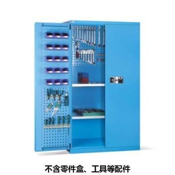 位邦 储物柜1023×550×1800mm，蓝色，对开钢门柜，密码指纹锁，2层层板，背部、门上带挂板 77.6501.02.E