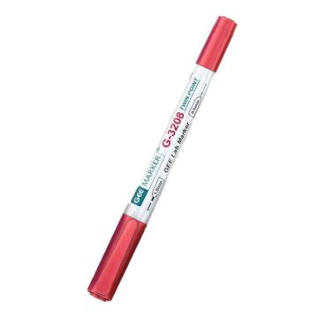 GEEMARKER 实验室耐酒精记号笔-双头0.5~1.0mm G-3208 红色