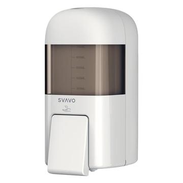 瑞沃 高端皂液器卫生间手动按压洗手机700ml 泡沫款 ZM-053FM白色+透明茶