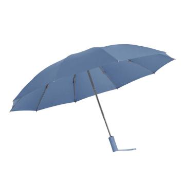 三极户外 10骨全自动反向伞 TP7399 碰击布+反光条雾霾蓝