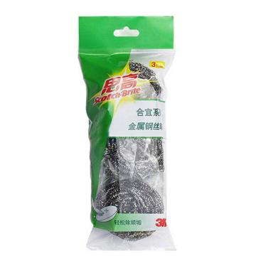 3M 思高钢丝球 思高合宜金属钢丝球3个装 银色