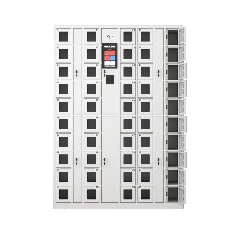 京图尚冠 智能手机柜50门人脸识别+刷卡灰白色1275*300*1800mm TD580