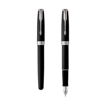 PARKER/派克 墨水笔 卓尔磨砂黑杆白夹墨水笔