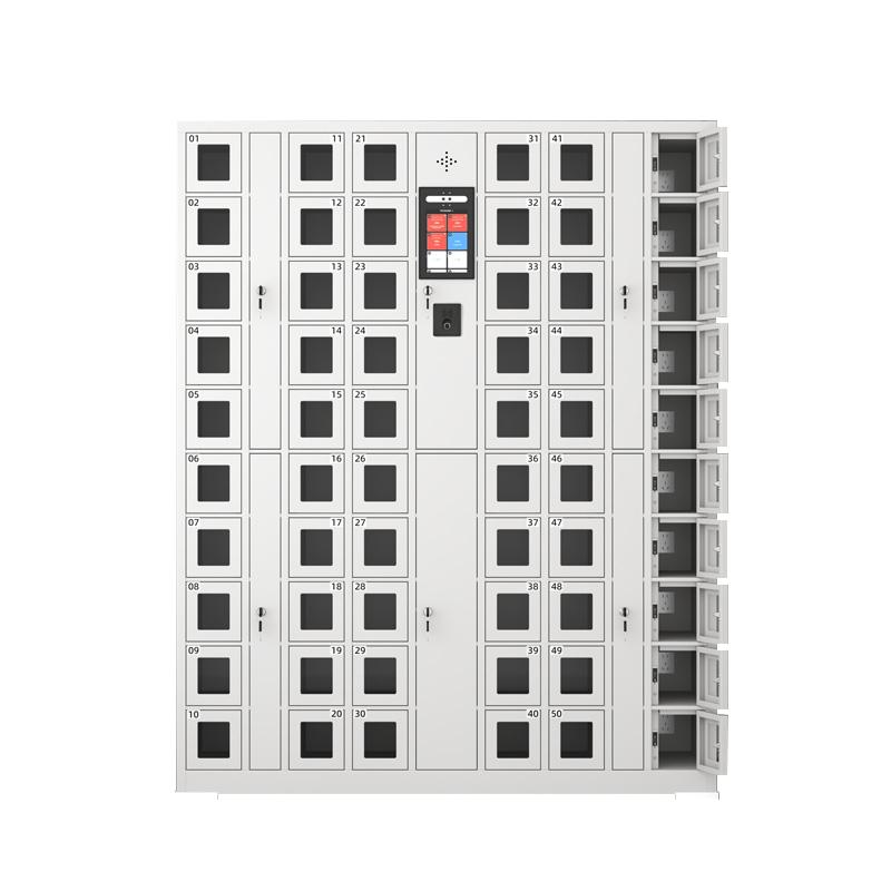 京图尚冠 智能手机柜60门可充电人脸+指纹+刷卡灰白色1445*400*1800mm TD613