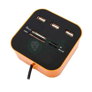 酷比客 USB2.0 3口集线器带读卡器/橙色 LCHC01OR
