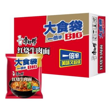 康师傅 方便面新老包装随机发货 大食袋红烧牛肉面145g（袋）*24